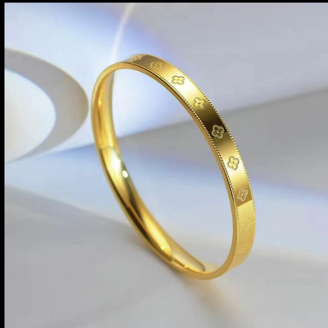 合金手镯 金色镯子【四叶草手镯】不掉色新款女士2025新款气质轻奢