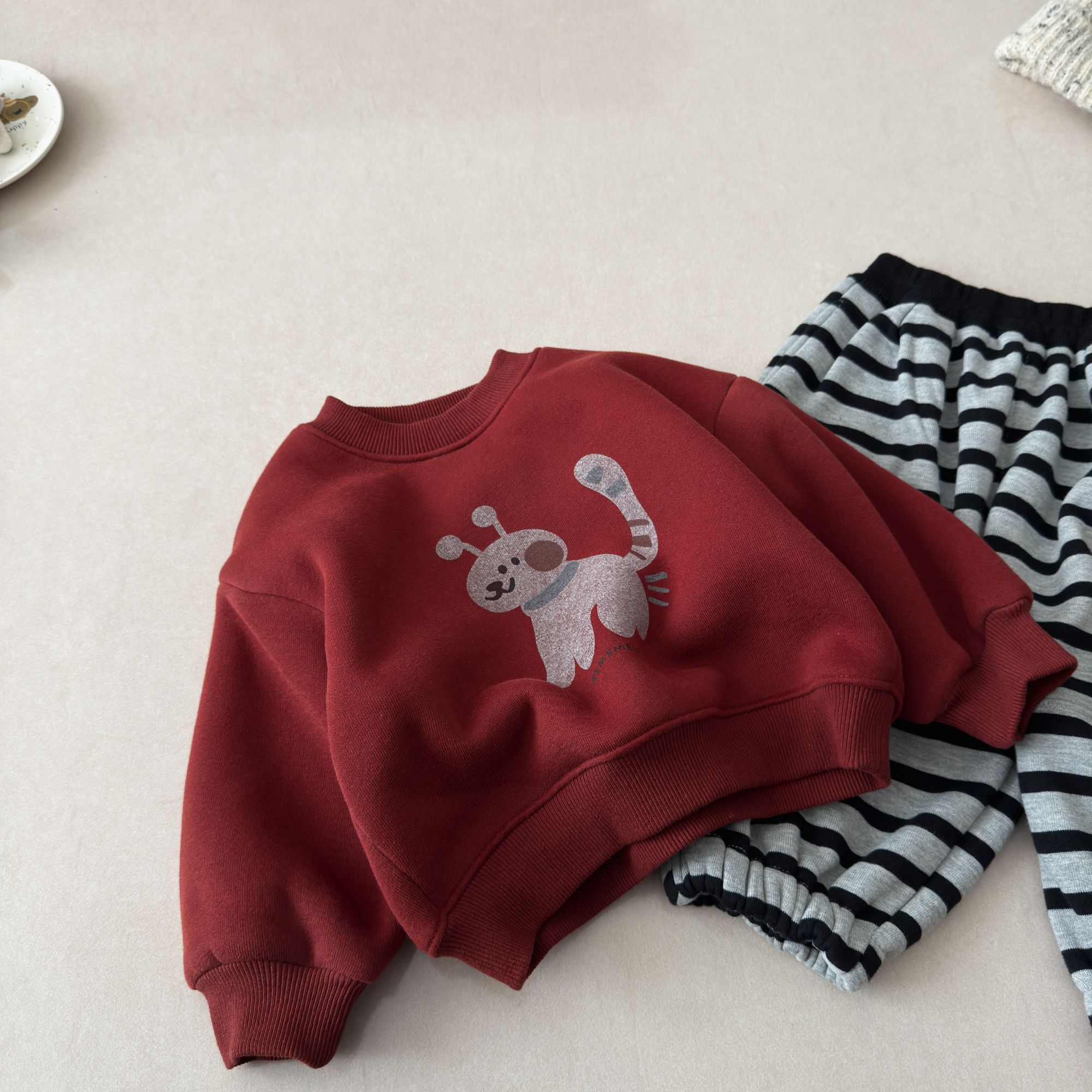 【加绒】男童针织通风男秋冬卫衣男女通用女童上衣