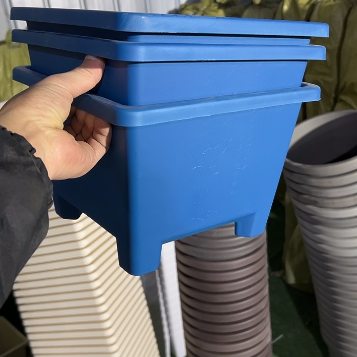 微瑕蓝色方球根26外径19高3个盆