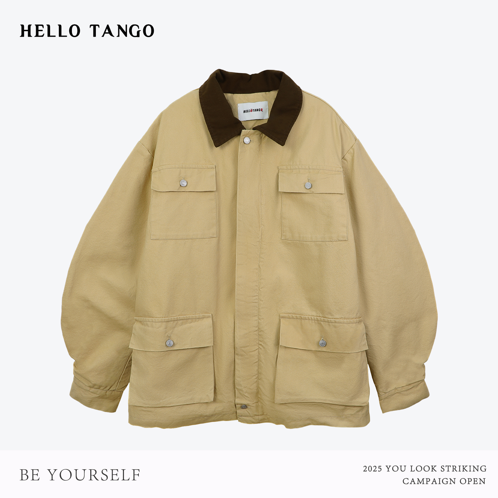 HELLOTANGO《秀场达人》秋冬巴恩风热魅力科技棉翻领外套65933A#