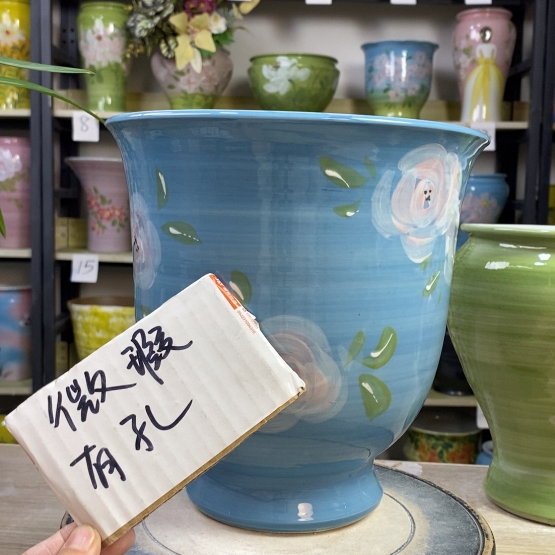 景德镇手工手绘陶瓷花盆