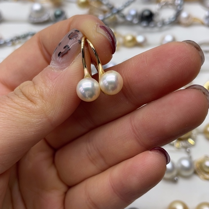 海水珍珠耳饰银S925镶嵌
