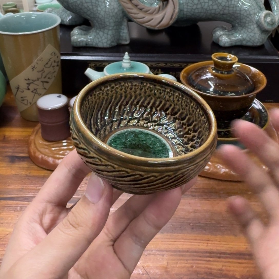 龙泉青瓷茶具微瑕7651