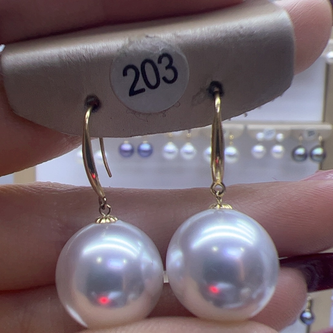 淡水珍珠耳饰18K金镶嵌