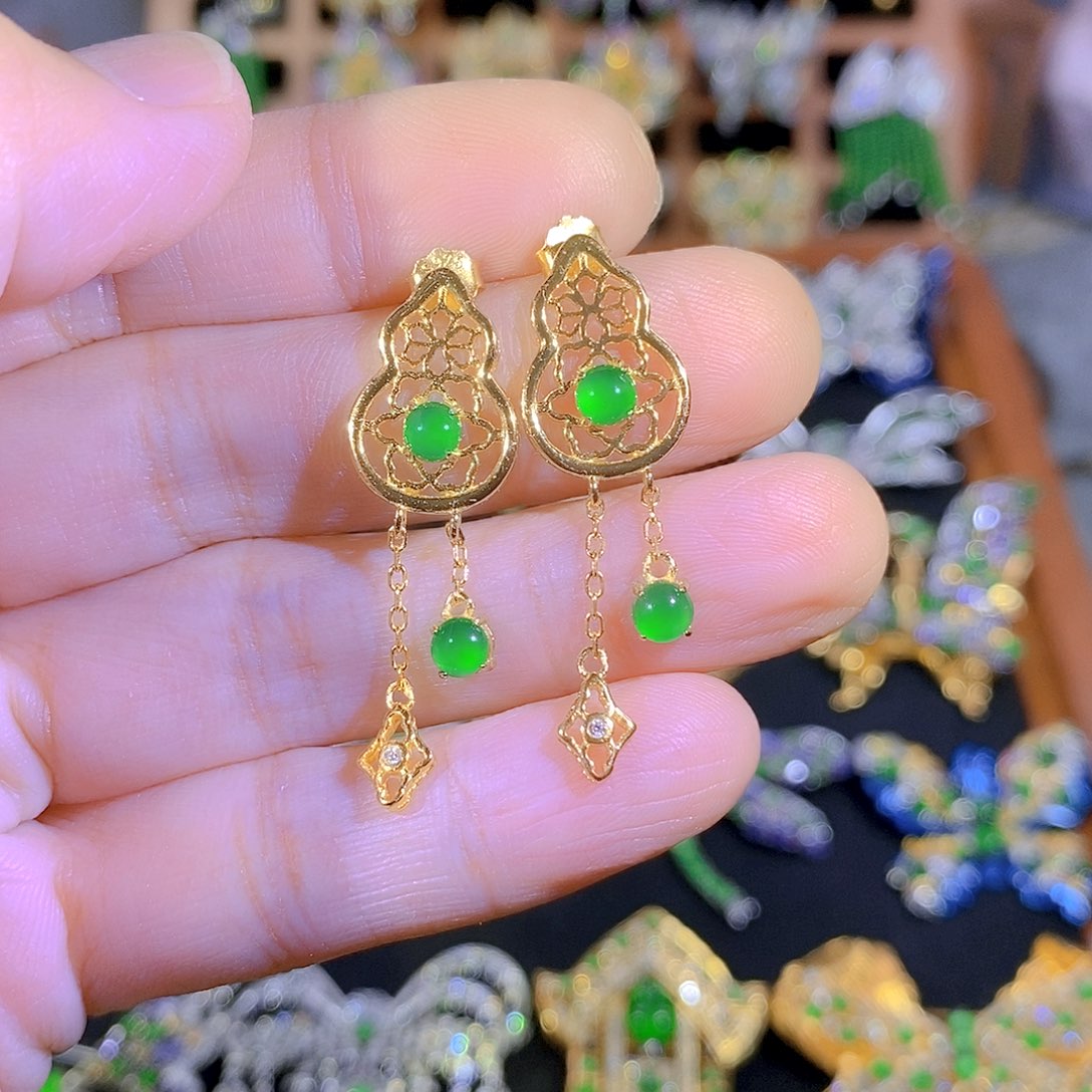 吊坠(不含链)银S925镶嵌翡翠