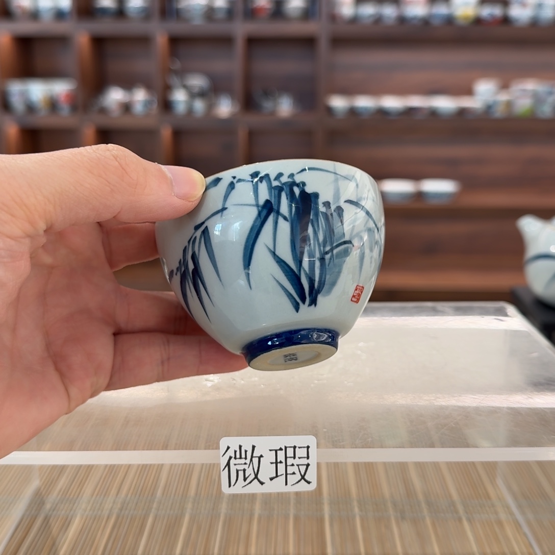 釉下手绘茶具微瑕