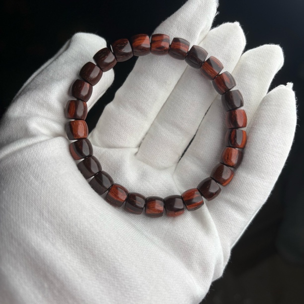 稀有·小叶紫檀黑飘红8/9精工直切，极限归圆