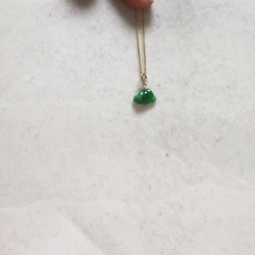 翡翠颈饰18K金镶嵌简单