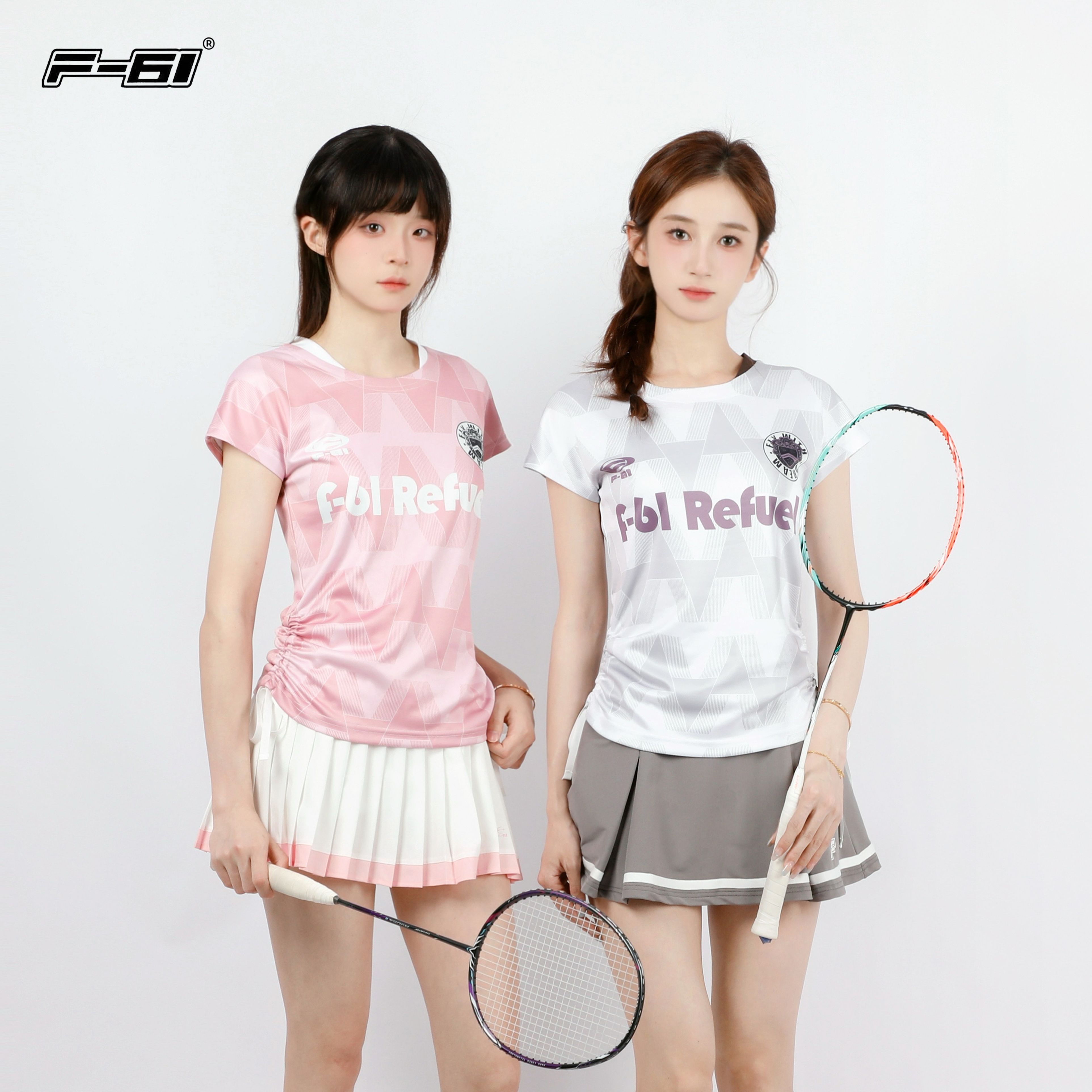 F61新款低糖生命力小飞袖羽毛球服女夏季150g速干网眼面料运动T恤