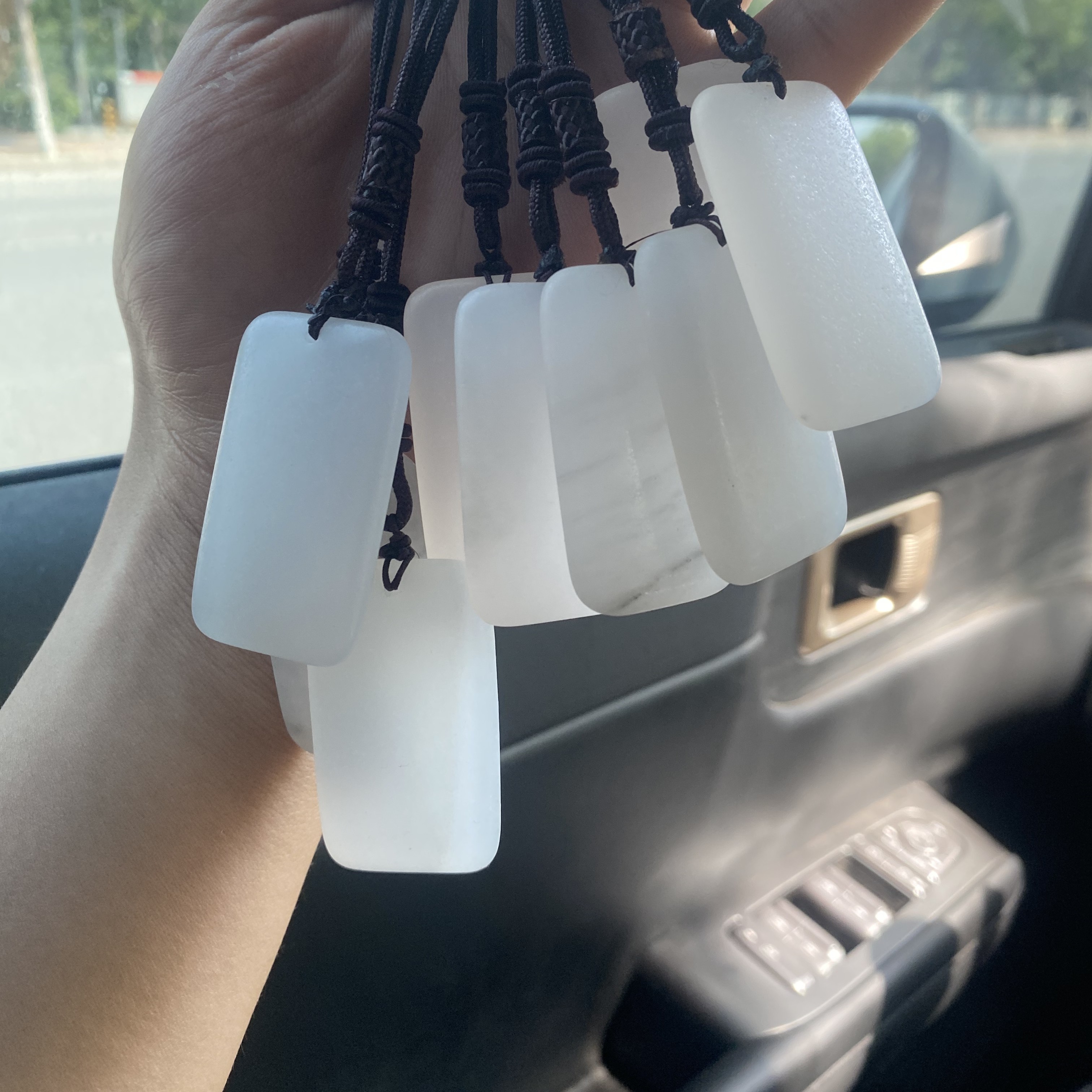 白底飘水墨花纹无事牌微瑕多样性发货拍一发一