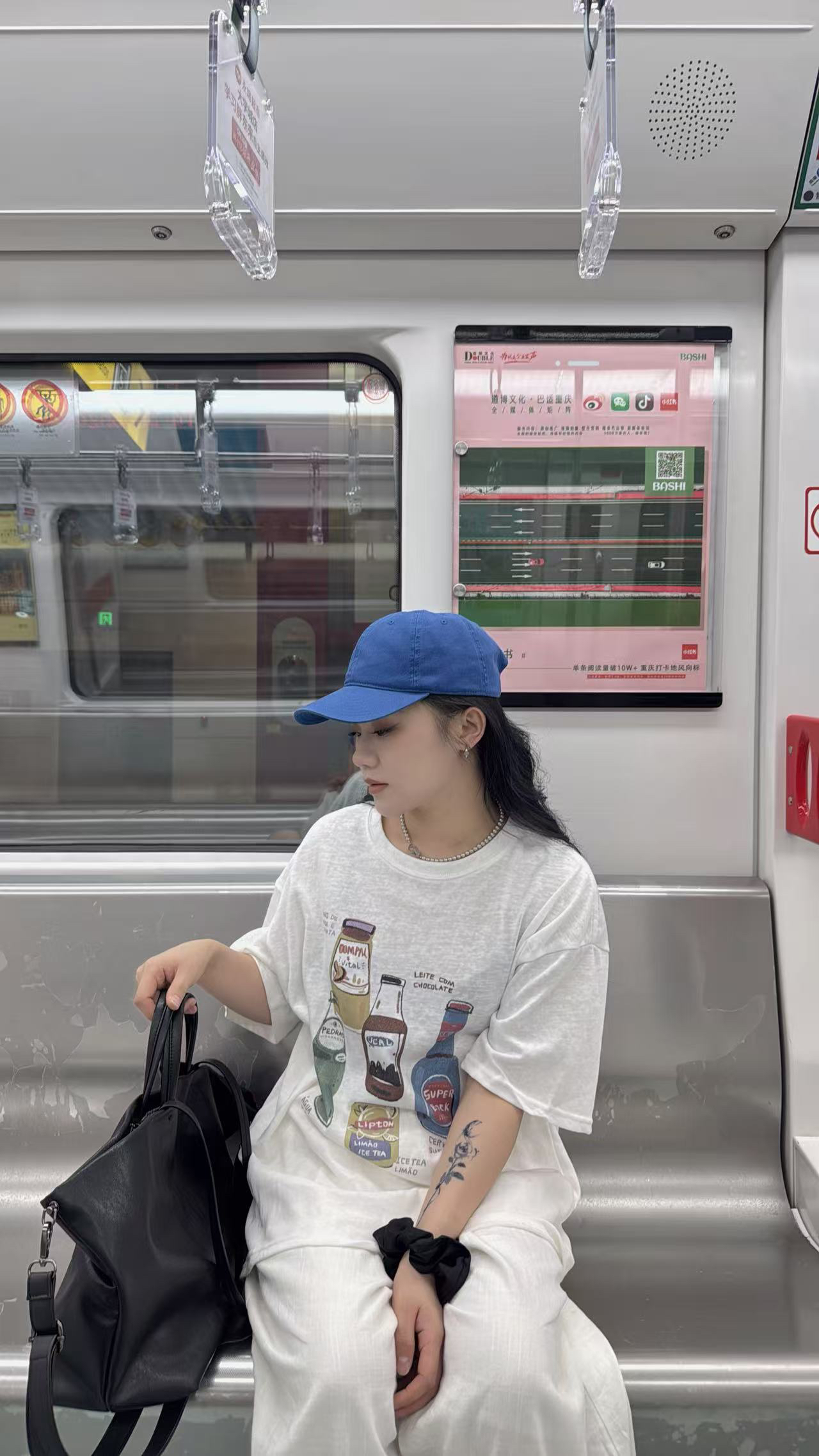 【H·B】Oversize风大板雪花棉圆领短袖T恤韩版夏季印花