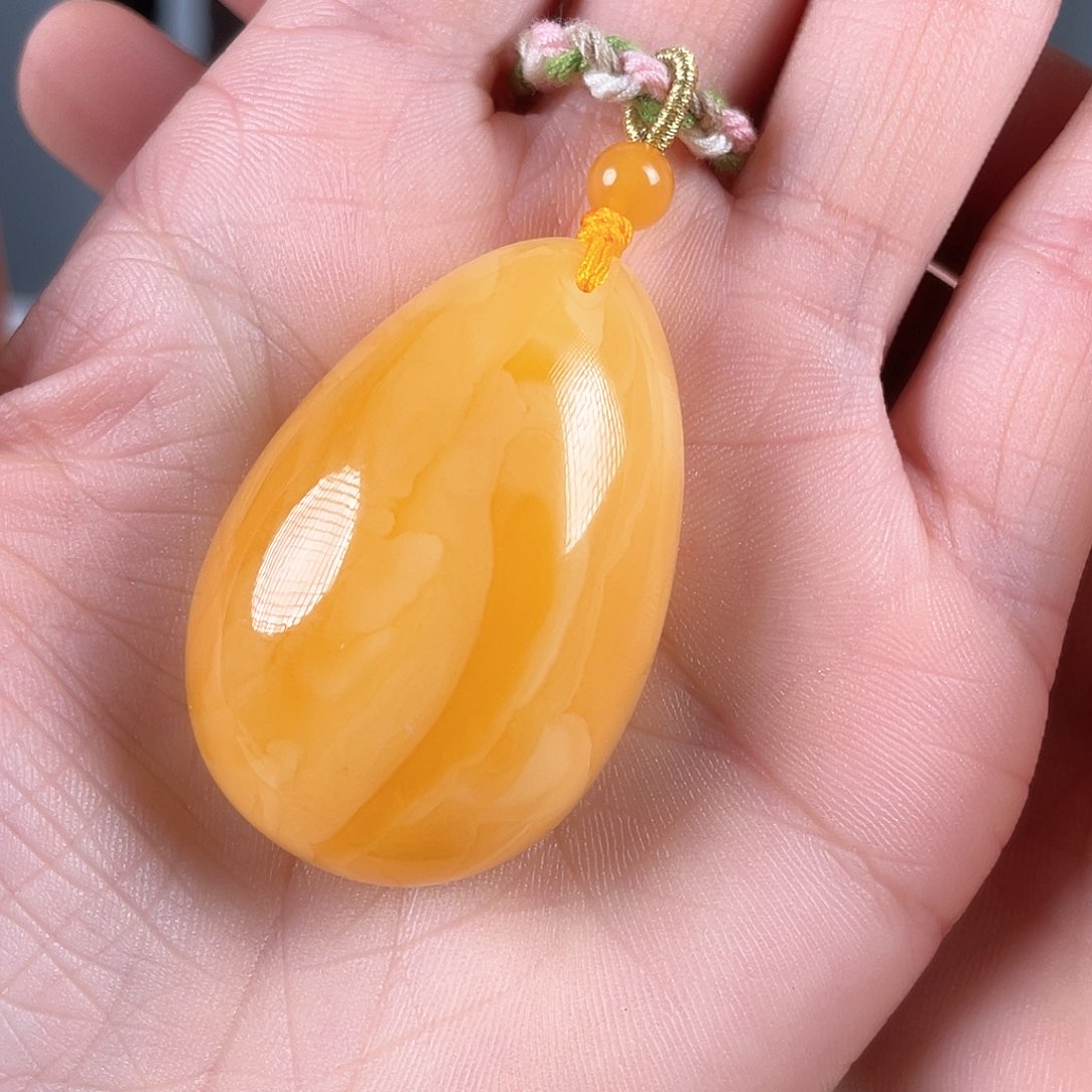 蜜蜡颈饰未镶嵌水滴项链13.8g