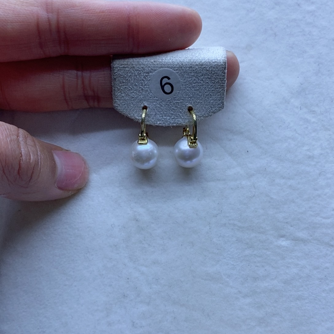 淡水珍珠耳饰银S925镶嵌6
