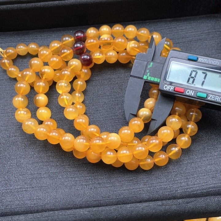 蜜蜡裸石未镶嵌蜜蜡108佛珠