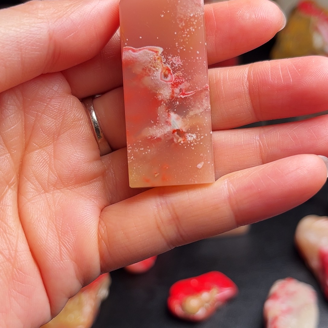 巴林石印石鸡血石扁章