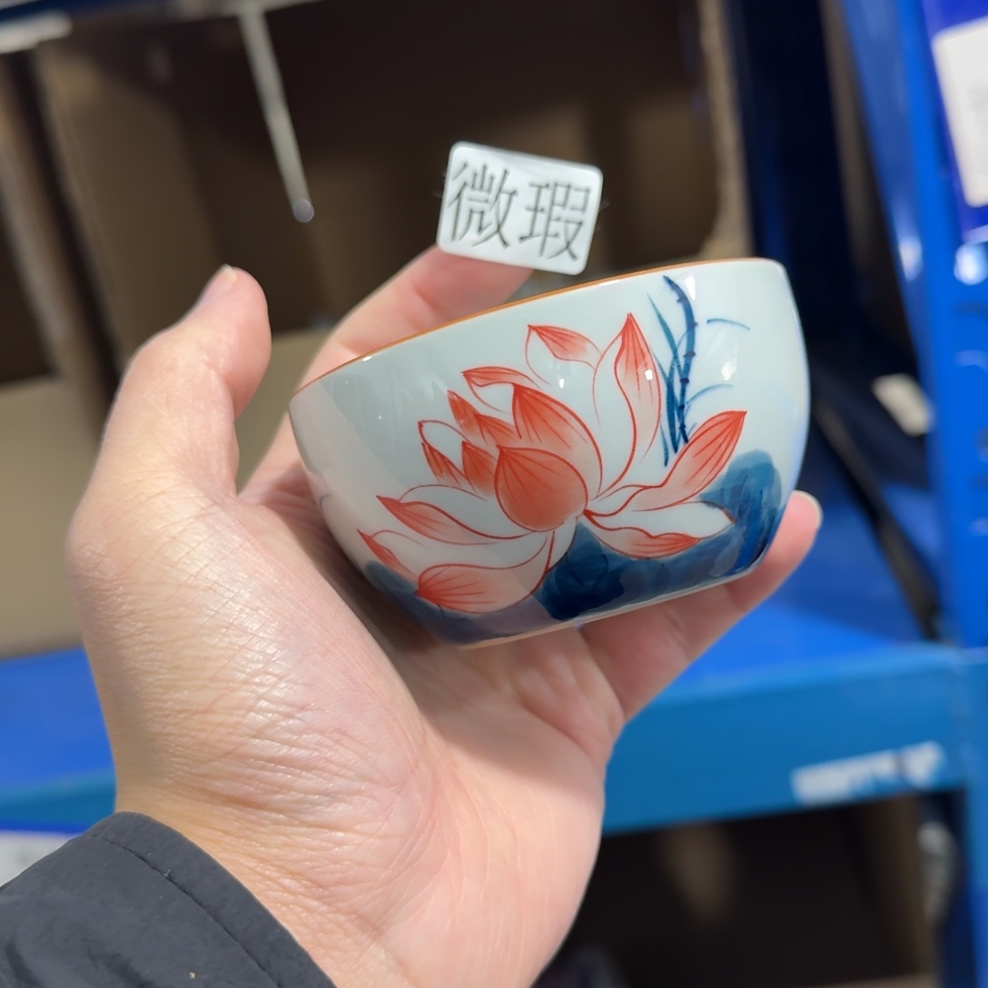 釉下手绘茶具微瑕