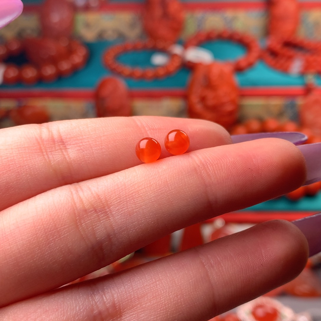未镶嵌单珠南红玛瑙颜*
