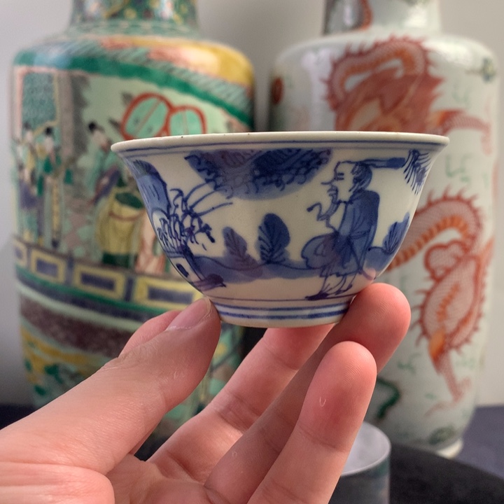 杯子陶9275瓷器—青花人物杯