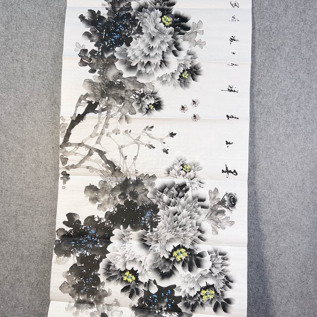 国画747 牡丹等花卉图案装饰图案为