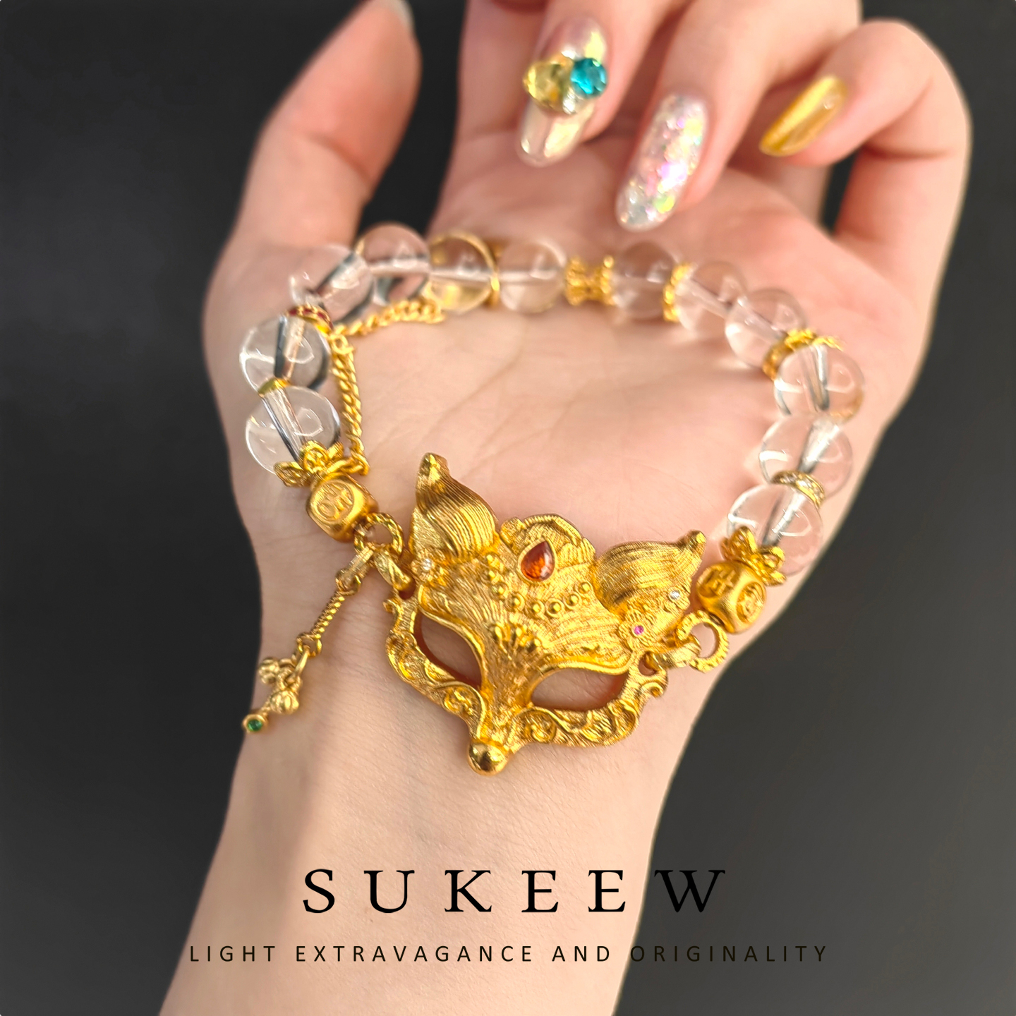 SUKEEW/酥可 新中式面具狐冰透时尚手链271001