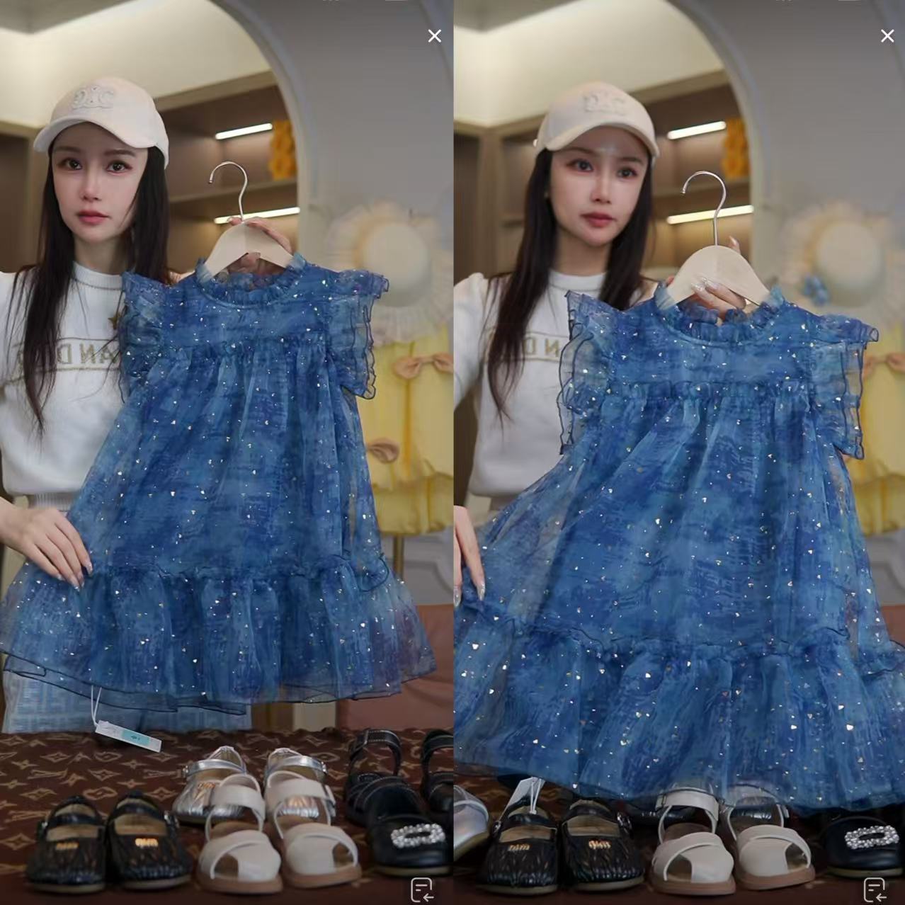 CL250118儿童蓝色公主纱裙