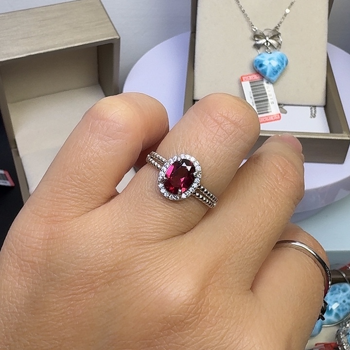 银S925镶嵌戒指烟晶