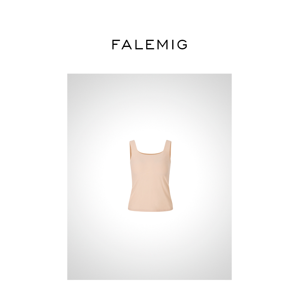 FALEMIG-慕斯奶皮背心-方领宽肩FFA253081B099