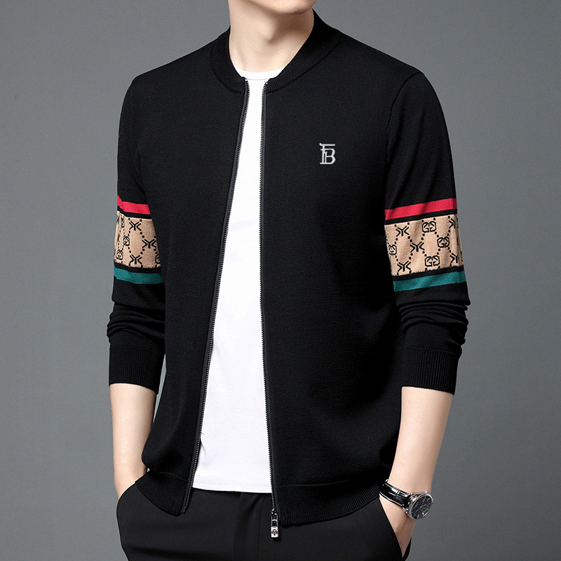 欧洲站巴家羊毛衫外套男款秋冬季商务休闲保暖毛衣高档打底针织衫