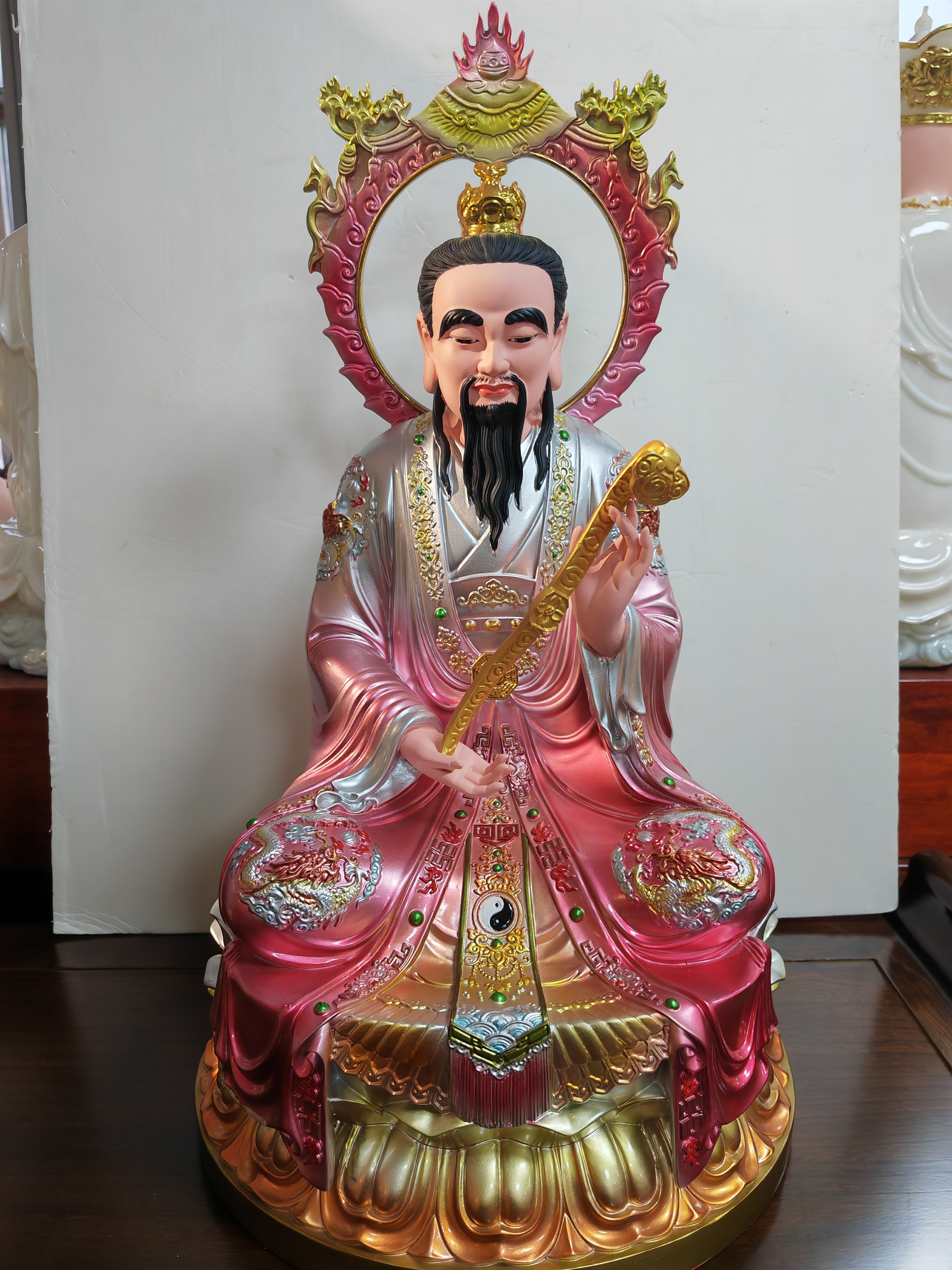 【紫霄】三清道祖灵宝天尊家用树脂供桌摆件精工彩绘