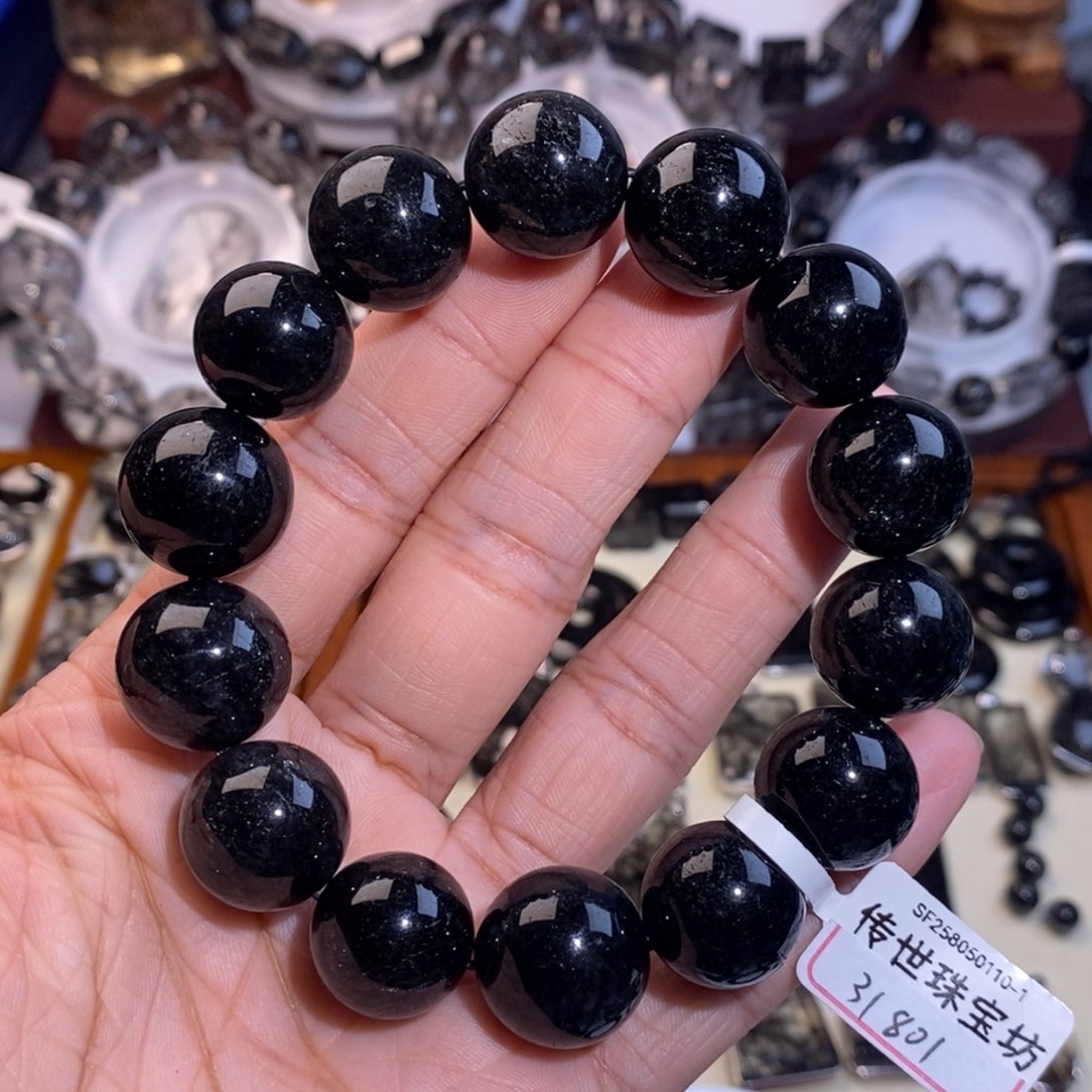 手链水晶未镶嵌黑发晶16mm蕾丝