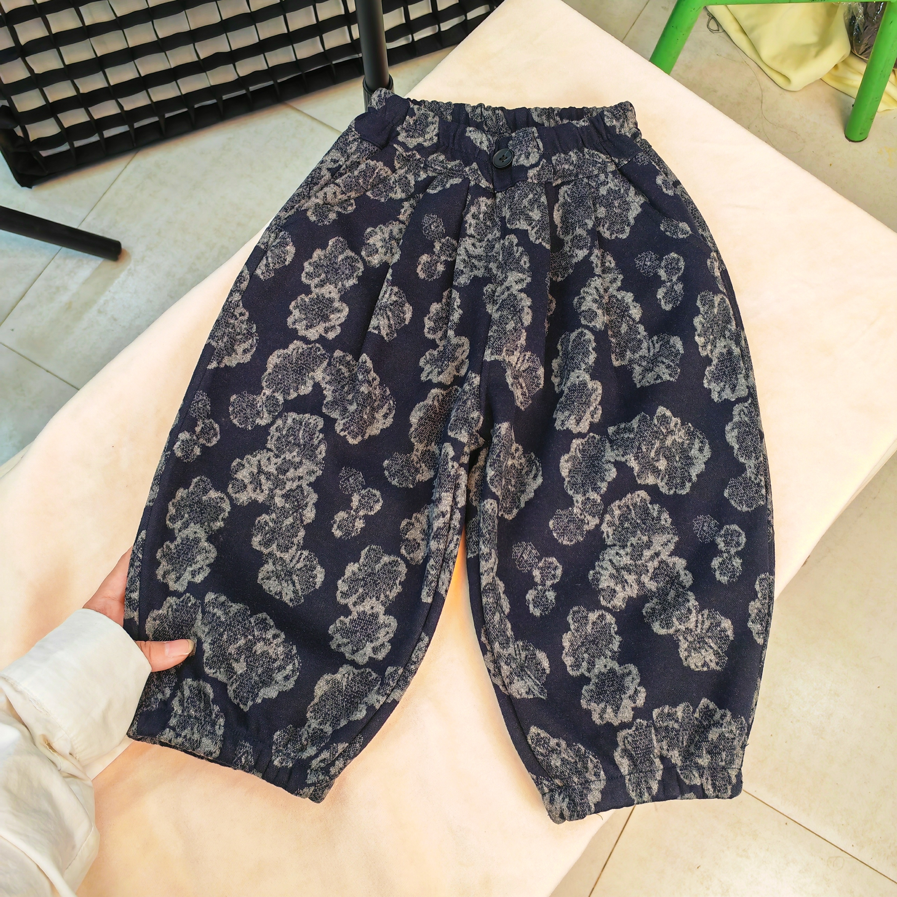 花花裤女童加绒加厚秋冬装裤子格子裤儿童运动裤中小童休闲裤韩版