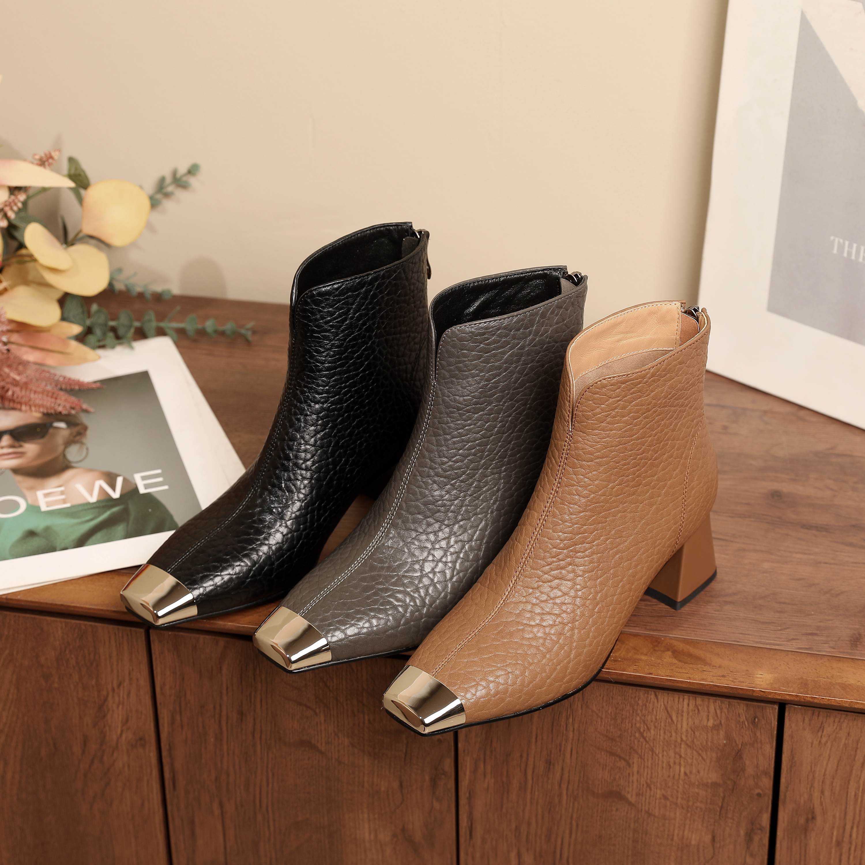 4CM2025秋冬季新款时尚真皮百搭皮鞋X035