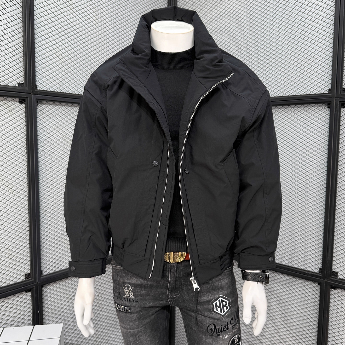 秋冬季新款羽绒服男款爆款2025新款正品男士潮流纯色立领时尚男装