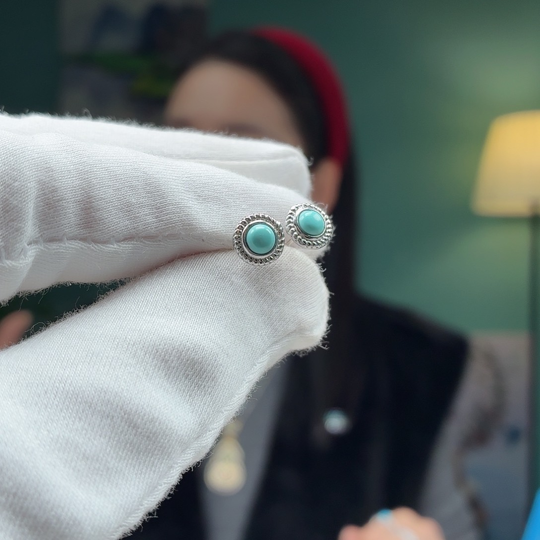 绿松石银S925镶嵌颈饰