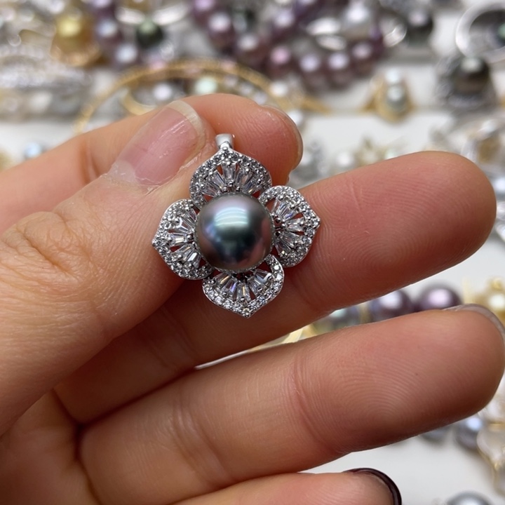 海水珍珠吊坠(不含链)银S925镶嵌