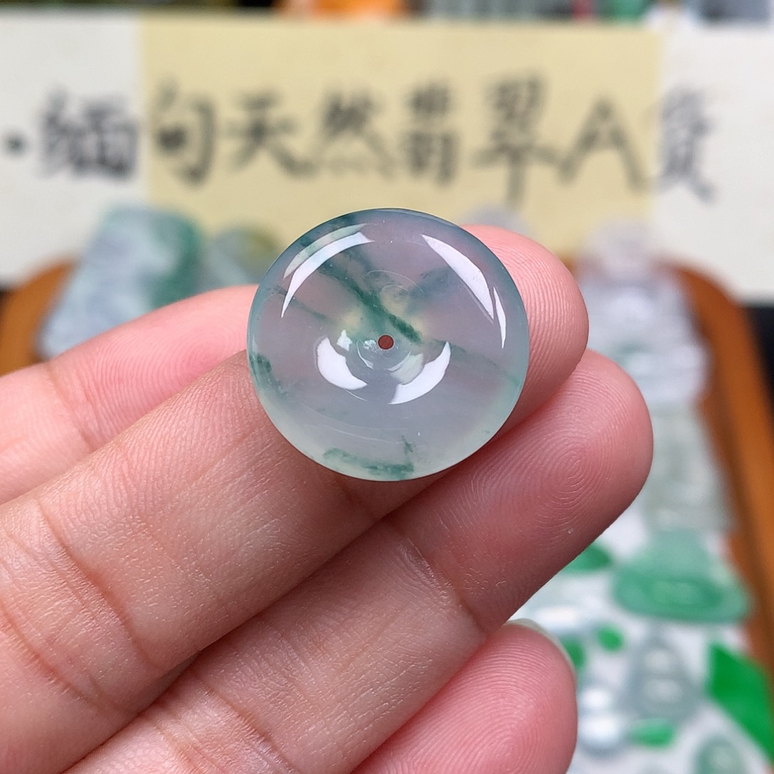 翡翠裸石缅甸天然A货翡翠冰种平安扣