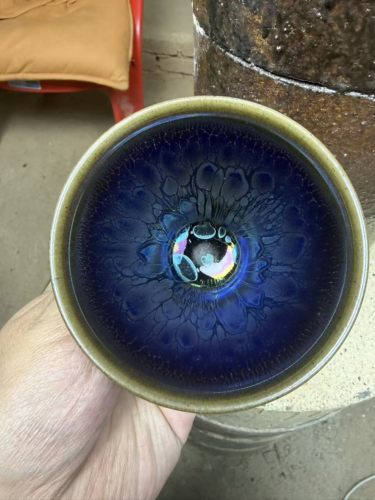 建盏主人杯【七彩龙鳞玉兰】电烧专用茶具