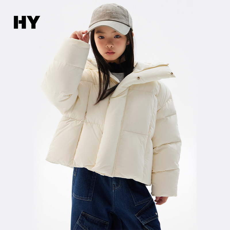 KL1608儿童短款加厚羽绒服2025冬季新款女童保暖外套中大童秋冬