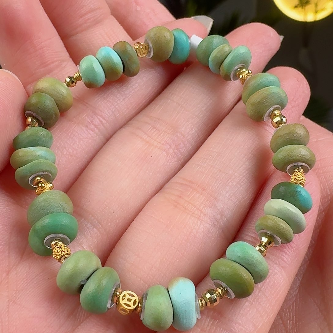 绿松石珠宝奇石18K金镶嵌