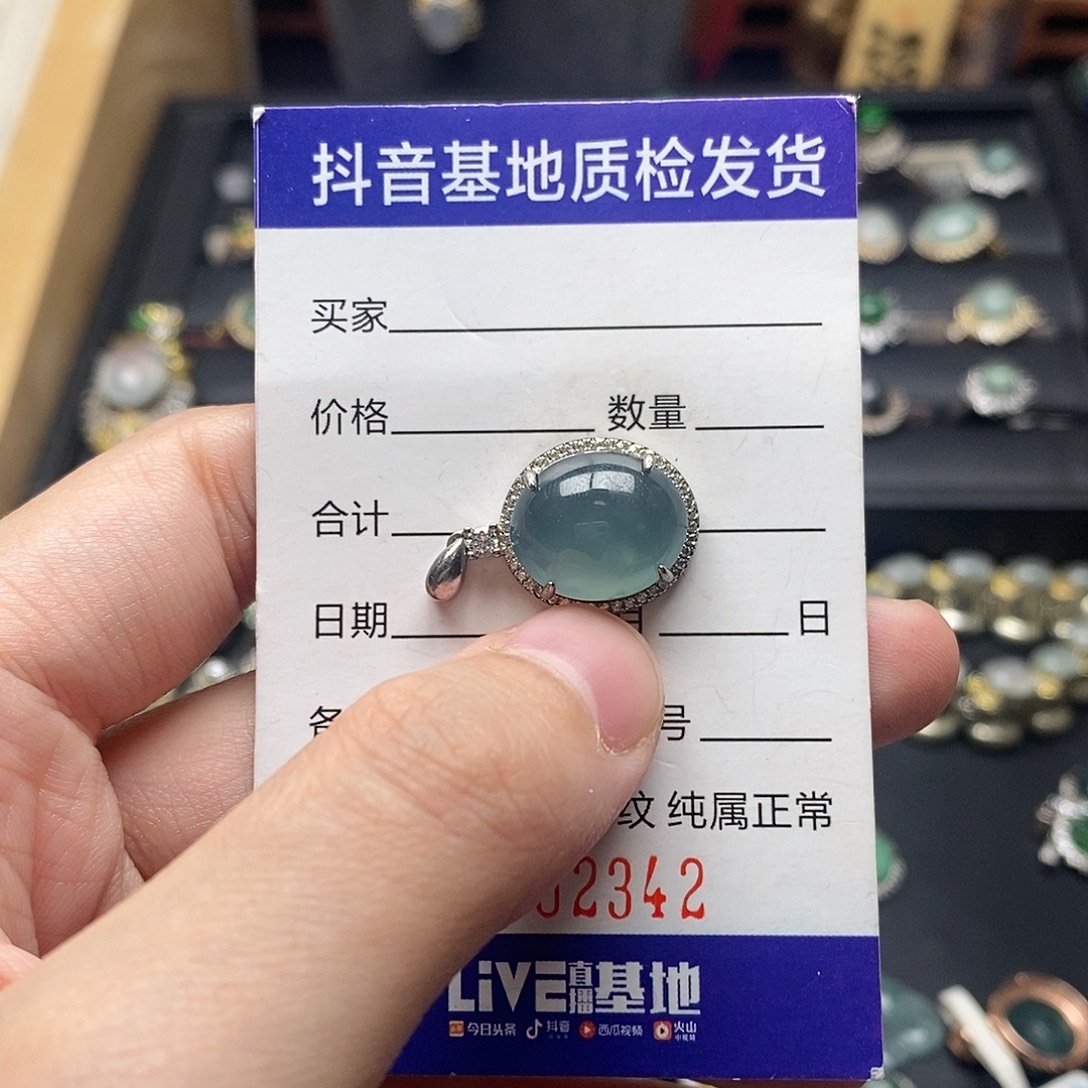 方***.翡翠银S925镶嵌颈饰