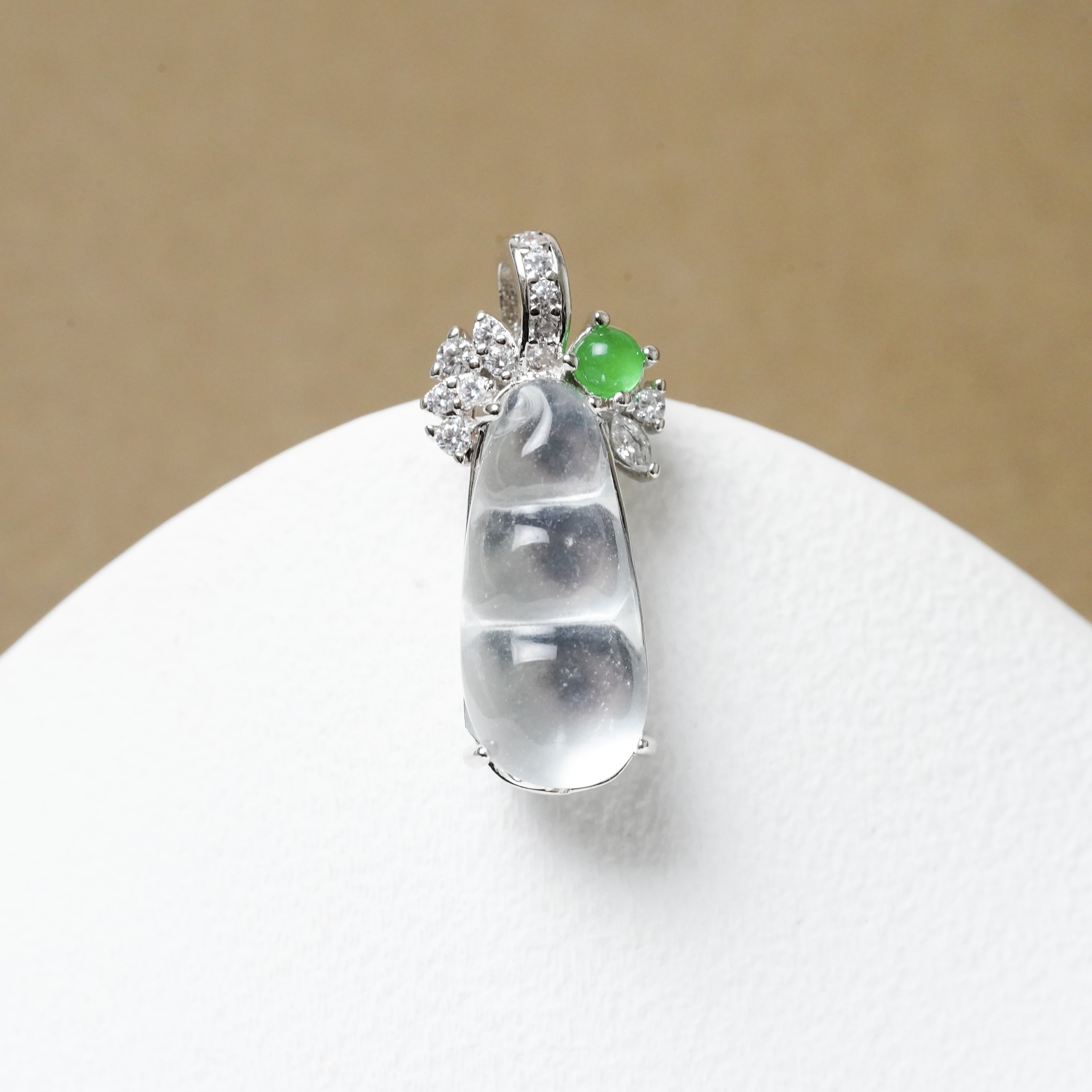 【元气珠宝】水沫子设计款百搭豆子吊坠