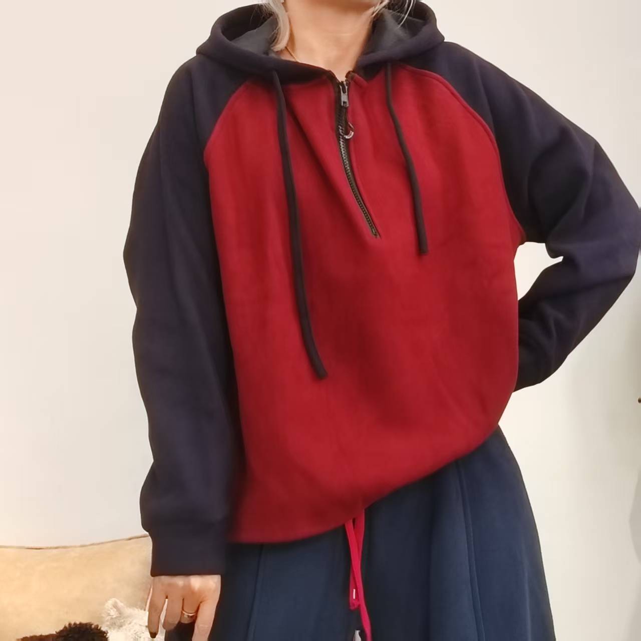 199（飞儿同款）卫衣连帽打底衫加厚秋冬新款内搭洋气百搭羊绒打底