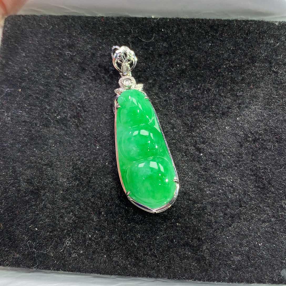 翡翠吊坠(赠链)18K金镶嵌