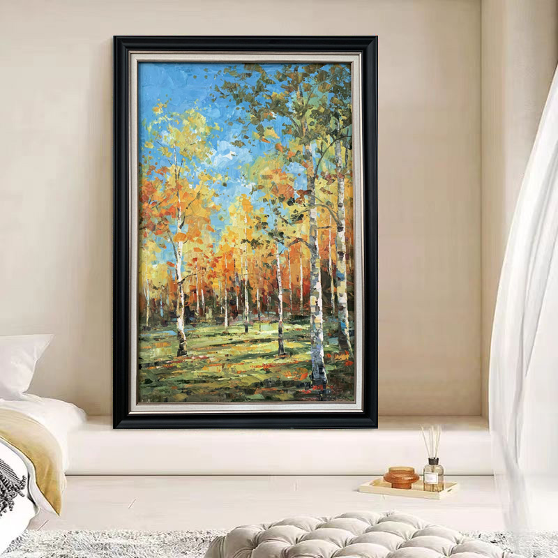 定金《金桦沐阳》60*90含内框，刘春建手绘油画装饰画客厅背景墙挂画