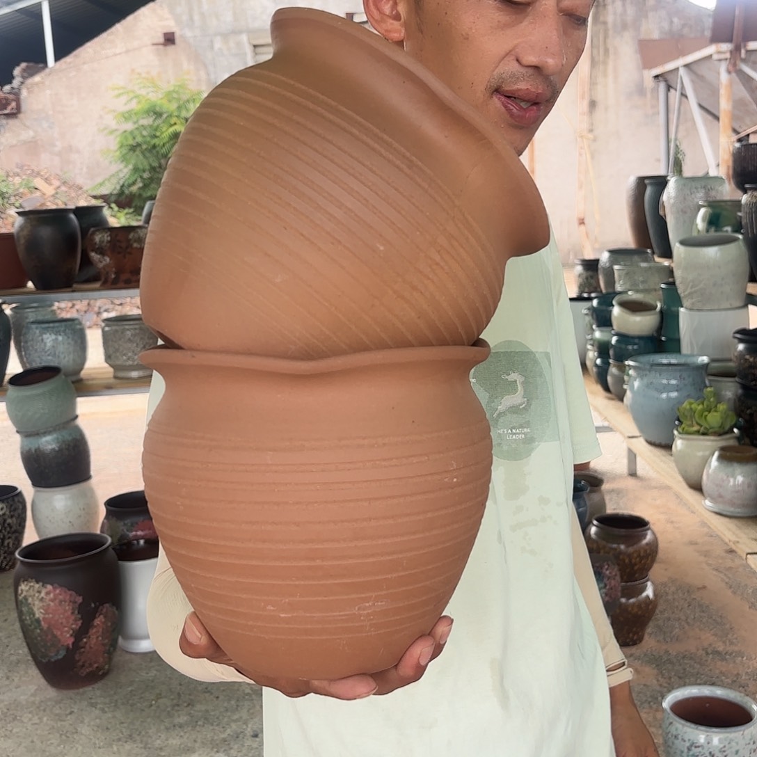 红陶两个口径20*18
