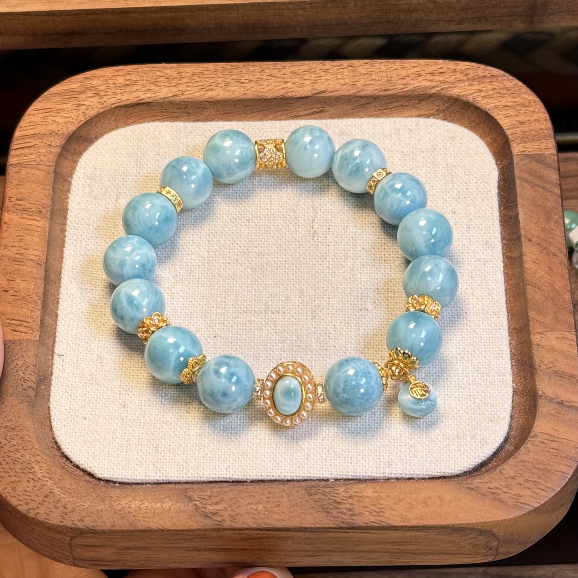 【高品海纹石】天然针钠钙石手串手链设计款