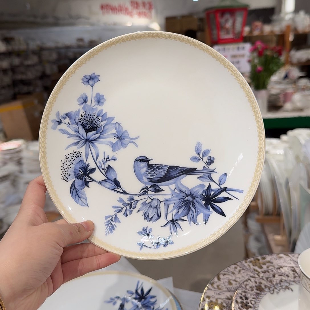 瓷高骨瓷8英寸月光盘20cm一个外贸骨瓷