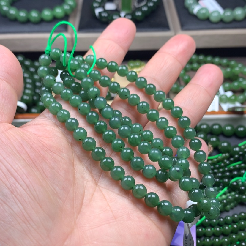 【闪购商品】和田玉（碧玉）颈饰未镶嵌6mm福利