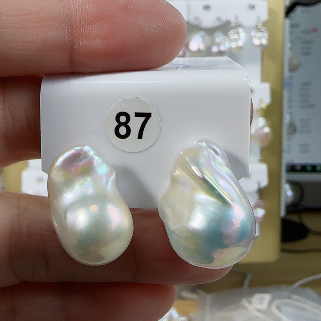 淡水珍珠耳钉（特价有瑕）银S925镶嵌