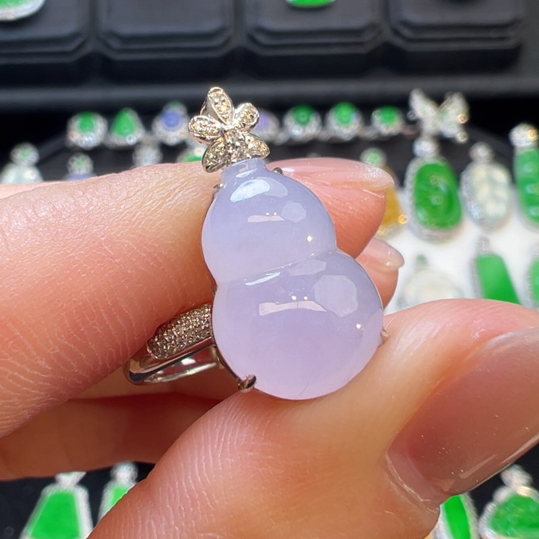 翡翠吊坠(不含链)18K金镶嵌收到货48小时鉴赏期